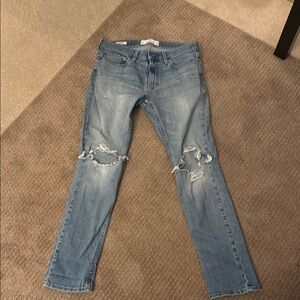 Men's Blue Distressed Jeans